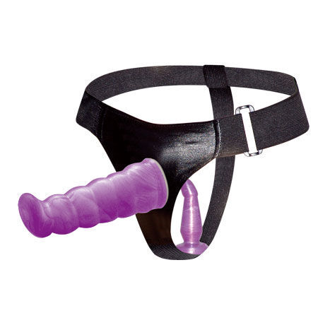 BAILE - LILAC FEMALE ANAL AND VAGINAL HARNESS GPOINT 17 CM - Imagen 3