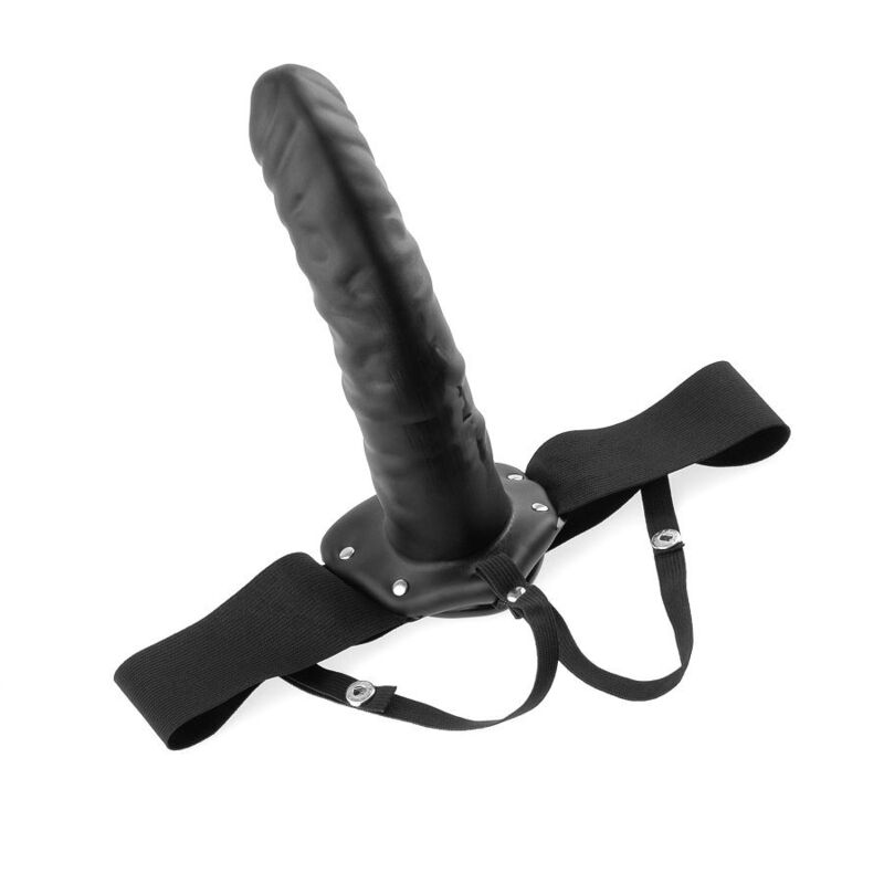 FETISH FANTASY SERIES - 19 CM HOLLOW STRAP-ON BLACK - Imagen 3