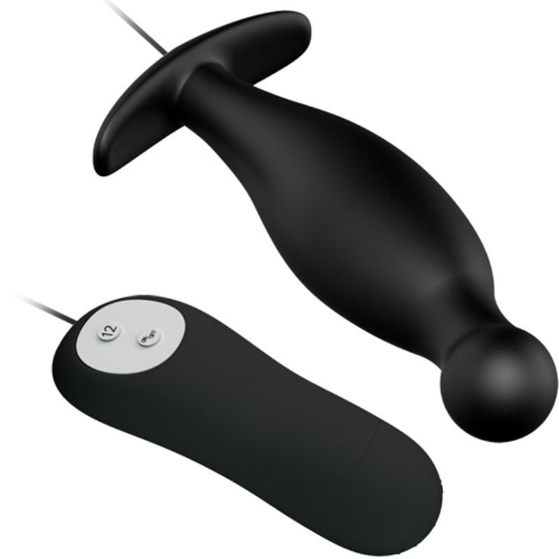 PRETTY LOVE - SILICONE ANAL PLUG 12 VIBRATION MODES BLACK - Imagen 3