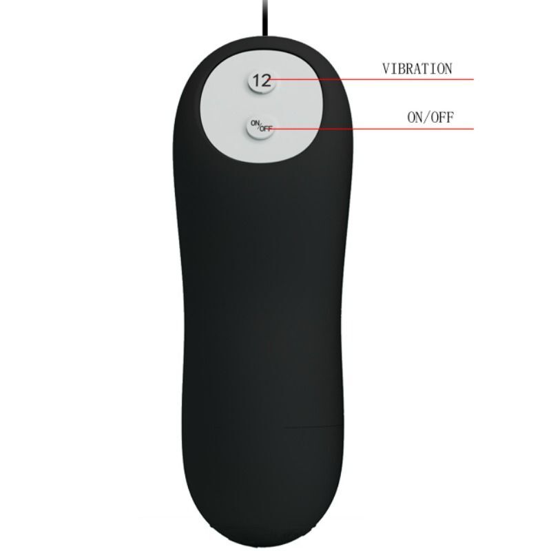 PRETTY LOVE - SILICONE ANAL PLUG 12 VIBRATION MODES BLACK - Imagen 5