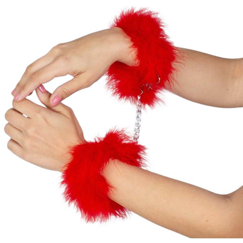 SECRETPLAY - RED MARABOU HANDCUFFS - Imagen 4