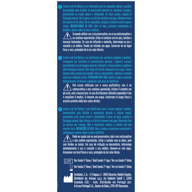 CONTROL - LUB GEL NATURE LUBRICANT 75 ML - Imagen 2