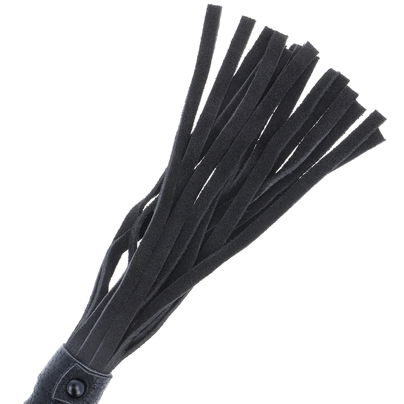 DARKNESS - BLACK BONDAGE WHIP WITH LEATHER HANDLE - Imagen 3