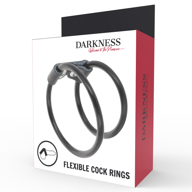 DARKNESS - DOUBLE FLEXIBLE PENIS RING - Imagen 4