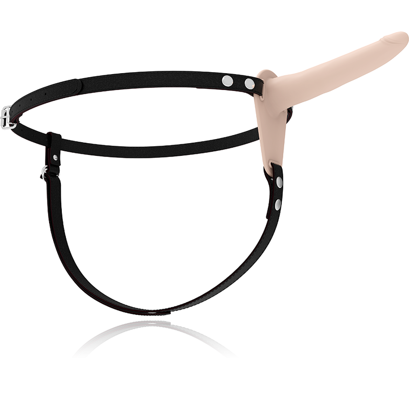 FETISH SUBMISSIVE HARNESS - FLESH SILICONE VIBRATOR 15 CM - Imagen 2