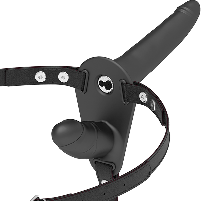 FETISH SUBMISSIVE HARNESS - DOUBLE PENETRATION BLACK VIBRATOR - Imagen 2