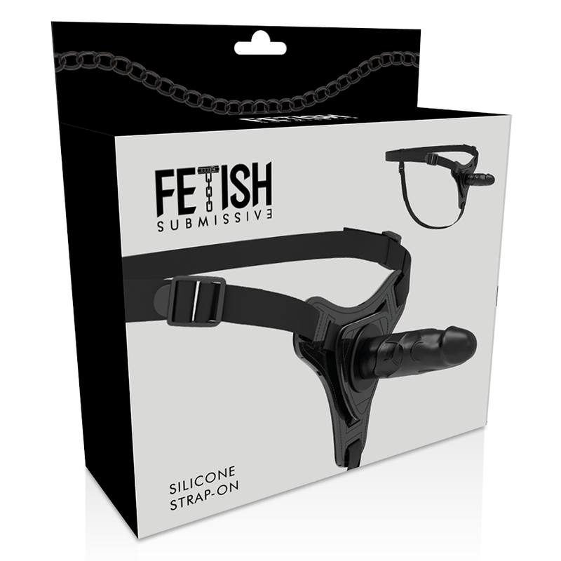 FETISH SUBMISSIVE HARNESS - REALISTIC BLACK SILICONE 15 CM - Imagen 5