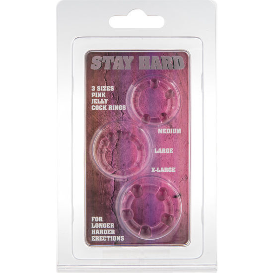 SEVEN CREATIONS - SET OF THREE PINK PENIS RINGS - Imagen 2
