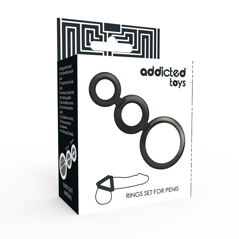 ADDICTED TOYS - RINGS SET FOR PENIS - SMOKED - Imagen 4