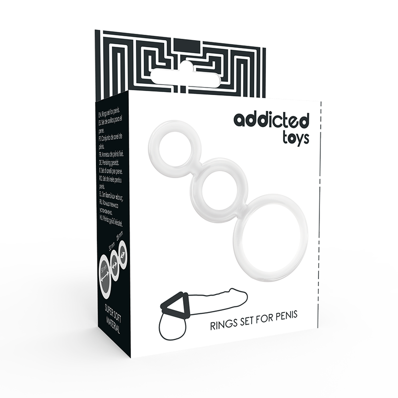 ADDICTED TOYS - RINGS SET FOR PENIS TRANSPARENT - Imagen 4