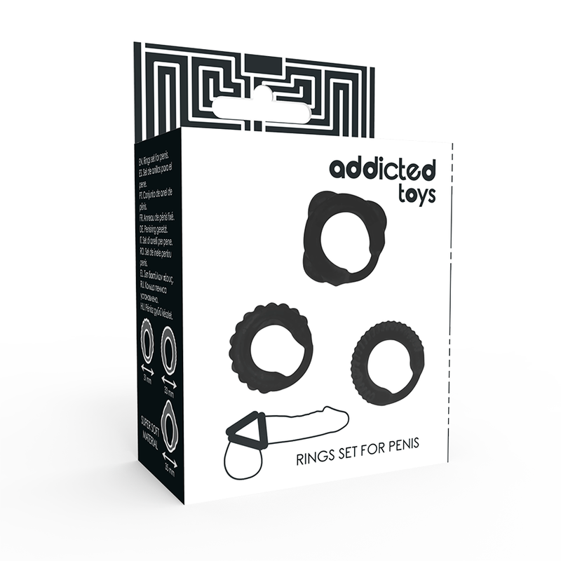ADDICTED TOYS - C-RING SET BLACK - Imagen 4