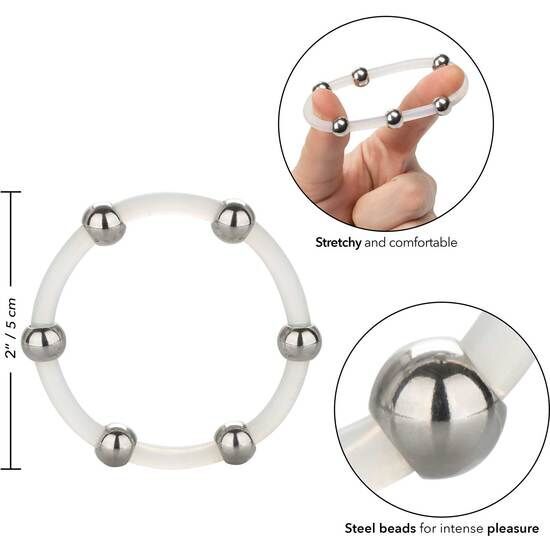 CALEXOTICS - STEEL BEADED SILICONE RING XL - Imagen 4