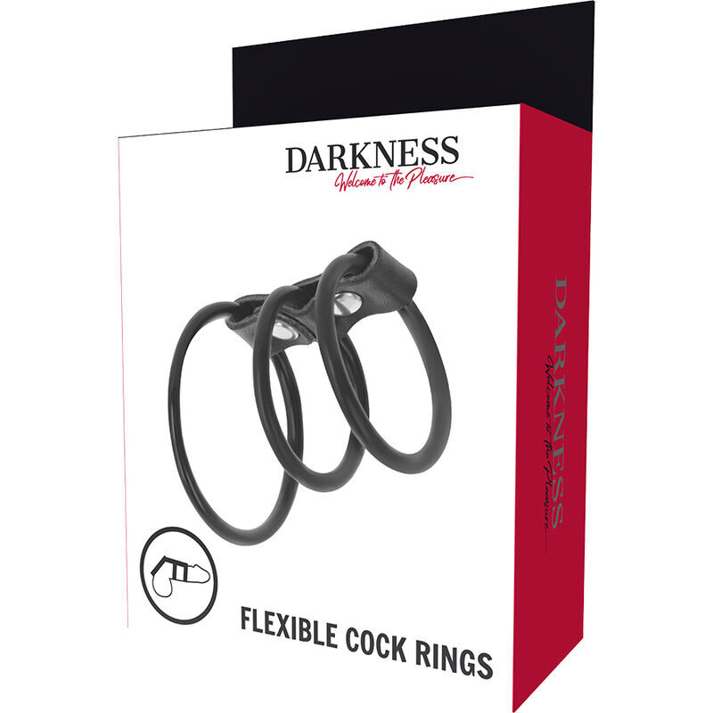 DARKNESS - SET OF 3 FLEXIBLE PENIS RINGS - Imagen 4