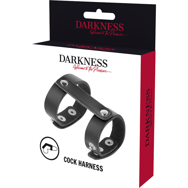 DARKNESS - LEATHER ADJUSTABLE PENIS AND TESTICLE RING - Imagen 5